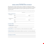 Home Construction Contract Template example document template