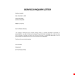 Formal enquiry letter example document template