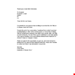 Thank You Email After Interview Template - Enhance your interview skills and express gratitude example document template 