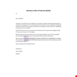 Letter Of Interest example document template 