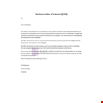 Letter Of Interest example document template