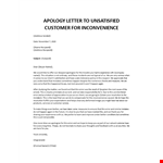 Sample apology letter to customer for poor service example document template