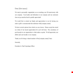Recognition Letter for Employee Appreciation | Company Loyalty example document template 