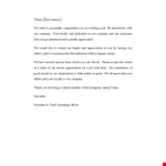 Recognition Letter for Employee Appreciation | Company Loyalty example document template