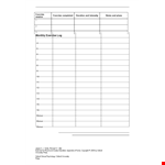 Monthly Exercise Log - Track Your Progress, Set Goals, and Stay Motivated example document template
