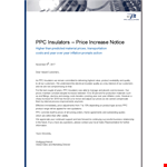 Effective Immediately: Price Increase Letter for Insulators - Improve Your Costs and Prices example document template