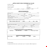 Commercial Lease Agreement Application - How to Apply, Applicant Phone Details, Explanation example document template