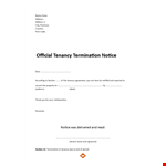 End of Tenancy Letter Template | Notice, Termination, Address, Section | Landlord example document template