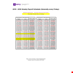 Weekly Payroll Schedule Template example document template