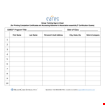 Group Training Sign In Sheet example document template