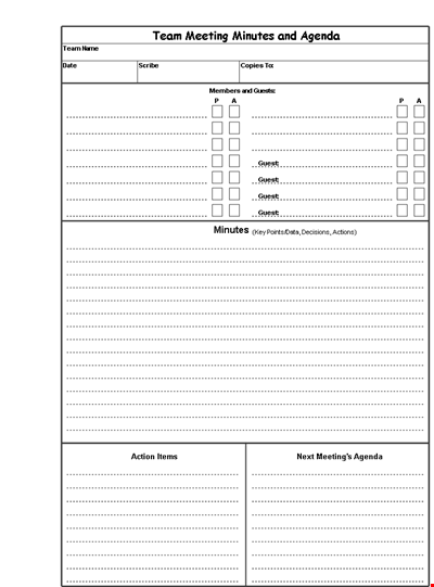 Effective Meeting Agenda Template for Productive Minutes | Guest-friendly