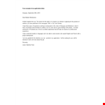 Restaurant Work Application Letter example document template 