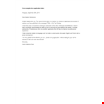 Restaurant Work Application Letter example document template
