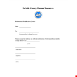 Retirement Announcement Template - Resources for Human County | LaSalle example document template