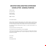 Architectural Drafting Supervisor cover letter example document template