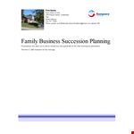 Family Business Succession Planning Template example document template