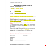 General Joint Power Of Attorney Form example document template 