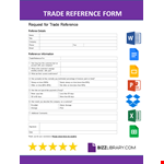 Trade Reference Form example document template