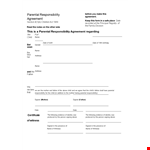 Court-Approved Parenting Responsibility Agreement for Co-Parenting example document template
