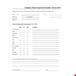 Company Vehicle Checklist example document template