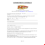 Consignment Agreement Template for Contract Services - Owner's Guide example document template