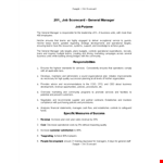 Job Scorecard example document template