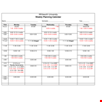 Weekly Planning example document template