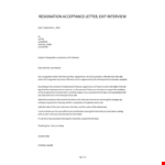 Employee acceptance of resignation letter example document template 