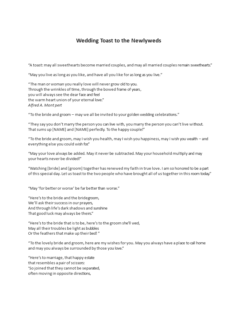 wedding toast