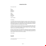 Character Letter example document template