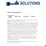 Effective Smart Goals Template for Measurable Results example document template