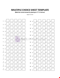 Multiple Choice Answer Sheet Template