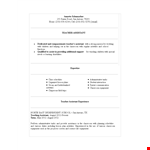High School Teacher Assistant Resume example document template