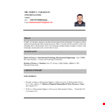 Maintenance Experience example document template 