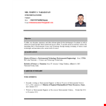 Maintenance Experience example document template