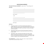 Agreement Template for Vendor and Purchaser | Purchase Agreement example document template