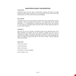Quantitative Analyst Job Description example document template