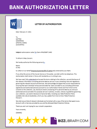 Authorization Letter Format Sample Template Example In Word