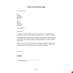 Cover Letter Template Word example document template