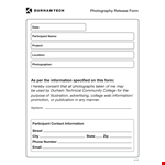 Sign the Photo Release Form for College Photography: Protect Your Information as a Participant example document template