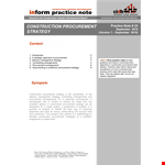 Construction Procurement Strategy Template example document template