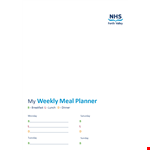Personal Weekly Meal Planner Template example document template