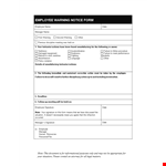 Employee Warning Notice - Avoid Employee Failure with Manager Warning example document template