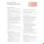 Printable Wedding Party Checklist example document template