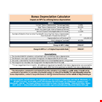 Bonus Depreciation Calculator example document template