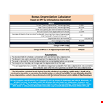 Bonus Depreciation Calculator example document template 