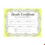 Create Custom Death Certificates | Affordable Templates example document template