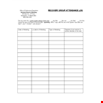 Group Attendance Log Template example document template