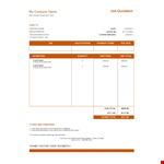 Job Quotation Template - Create Professional Quotes | Total Calculation | Lorem Ipsum example document template