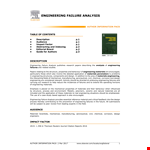 Engineering Failure Analysis Template example document template